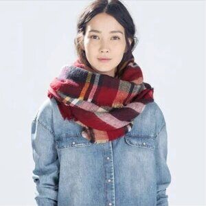 ZARA Checked Tartan Soft Blanket Scarf